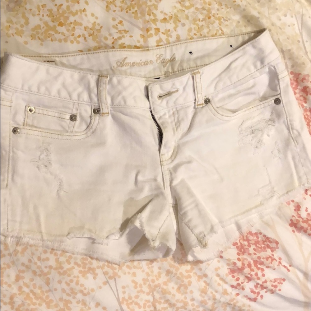 American Eagle White Denim Shorts